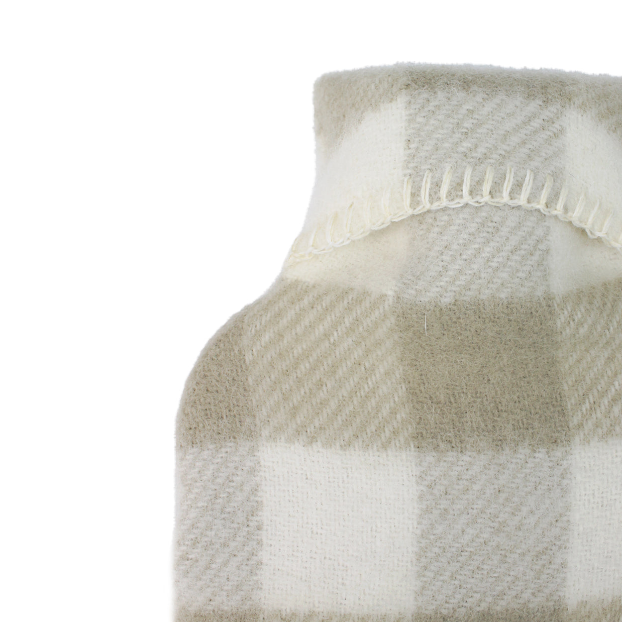 Buffalo Check Pure New Wool Hot Water Bottle - Oatmeal