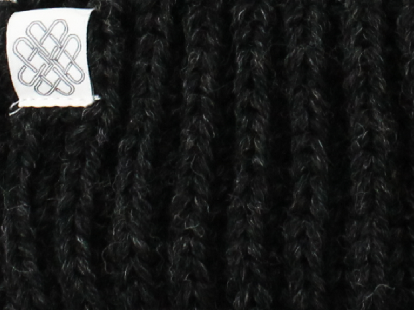 Faux Fur Pom Pom Wool Bobble Hat - Charcoal Black