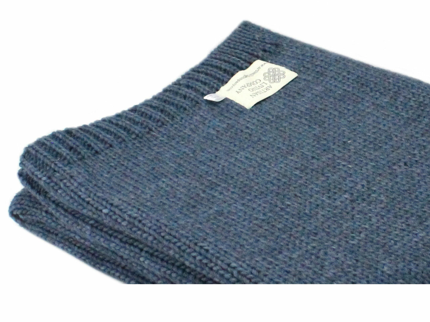 Alpaca Wool Knitted Throw - Navy