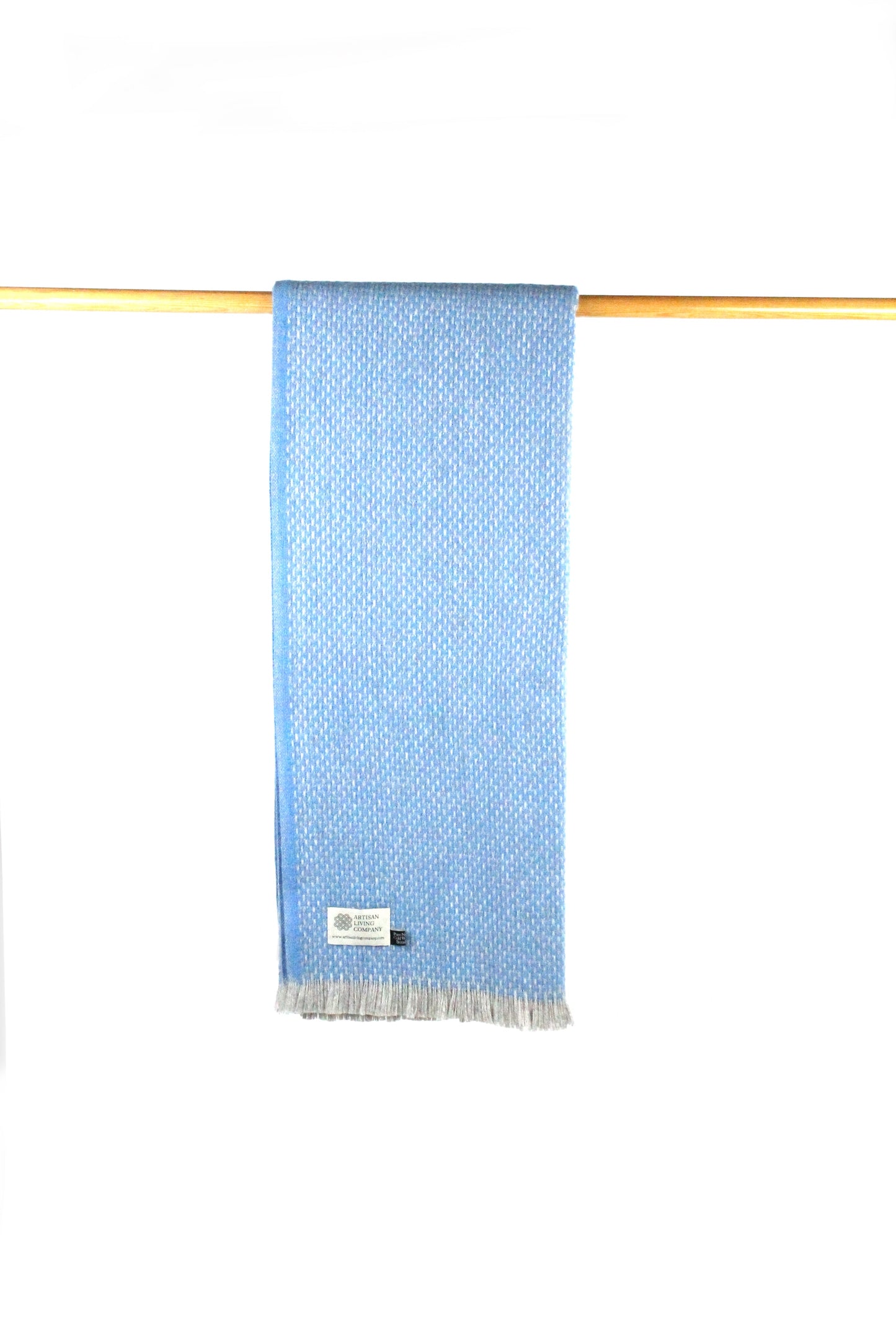 Chunky Weave Pure New Wool Throw - Blue