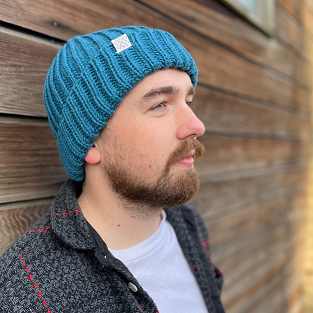 Pure New Wool Beanie Hat - Teal Blue