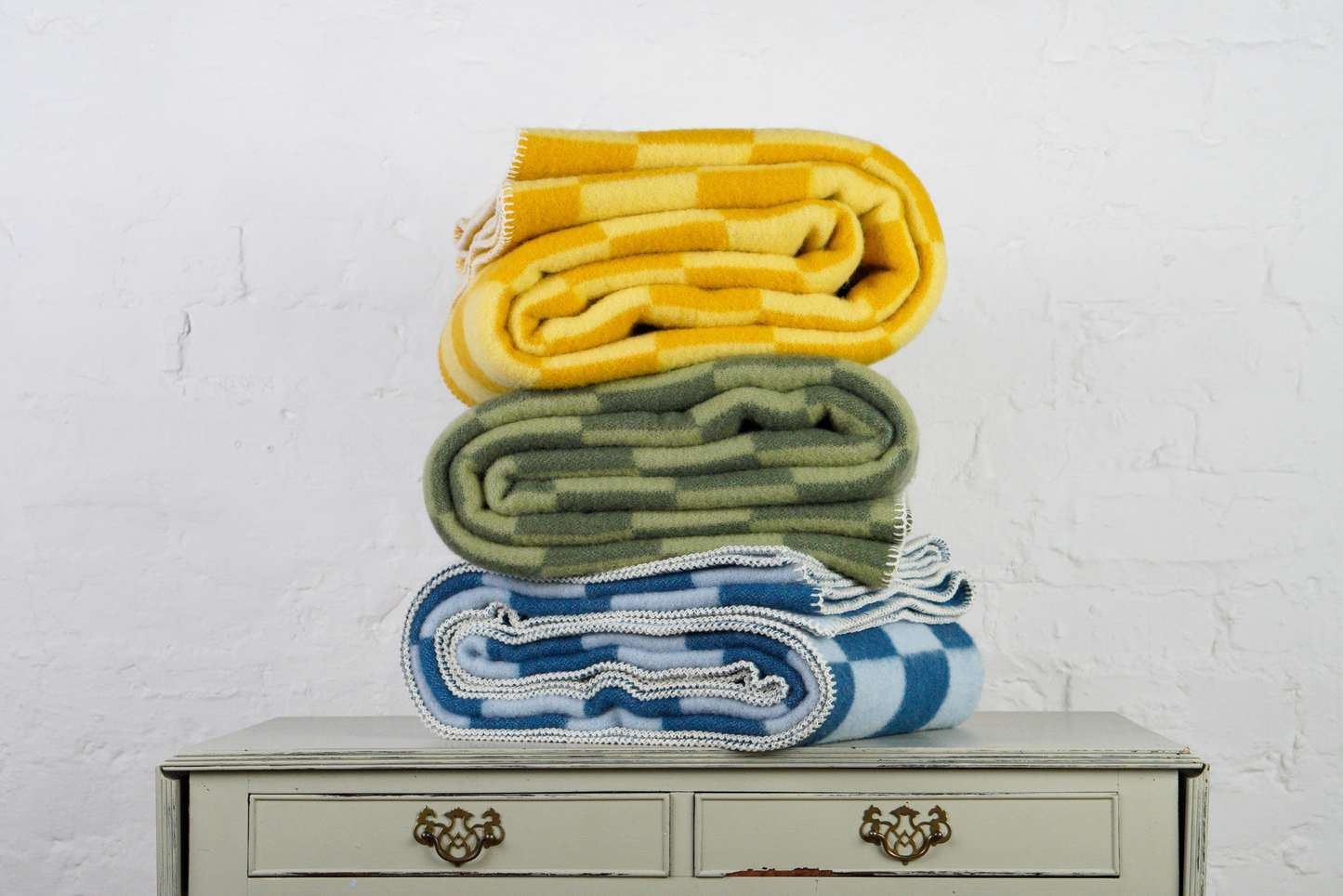 Extra Large Checked Throw - Daffodil Yellow