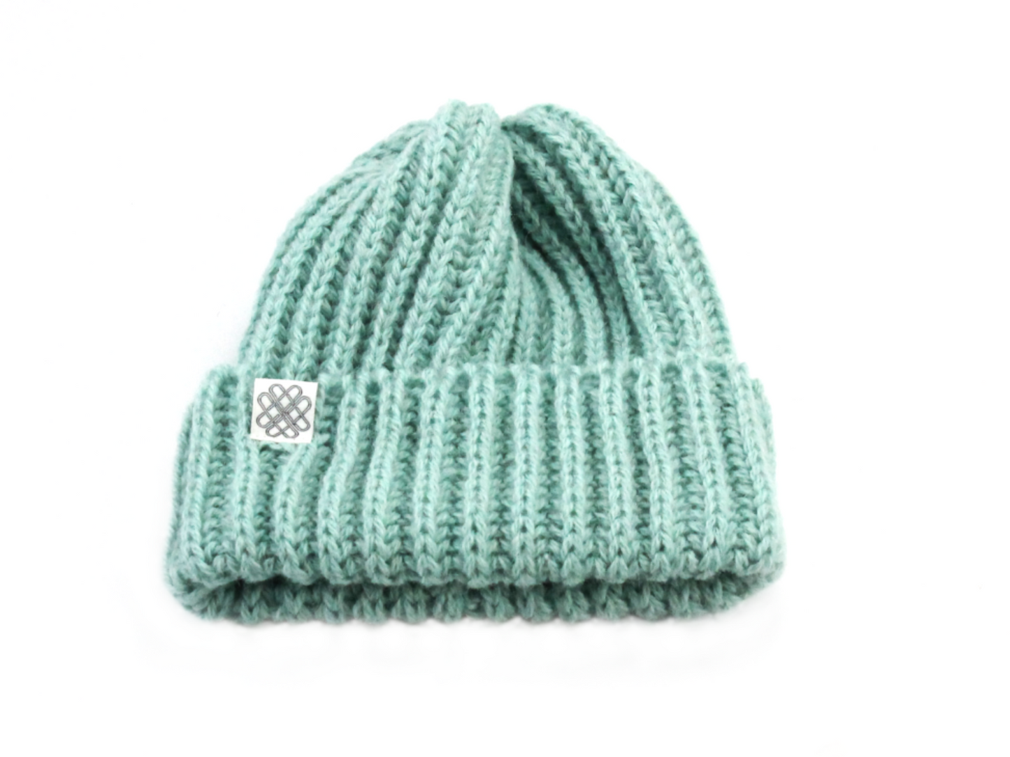 Hand Knitted Alpaca Wool Hat - Mint Green