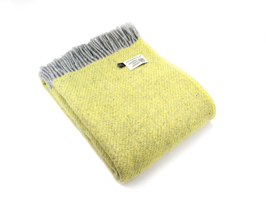 Extra Large Pure New Wool Throw -  Lemon