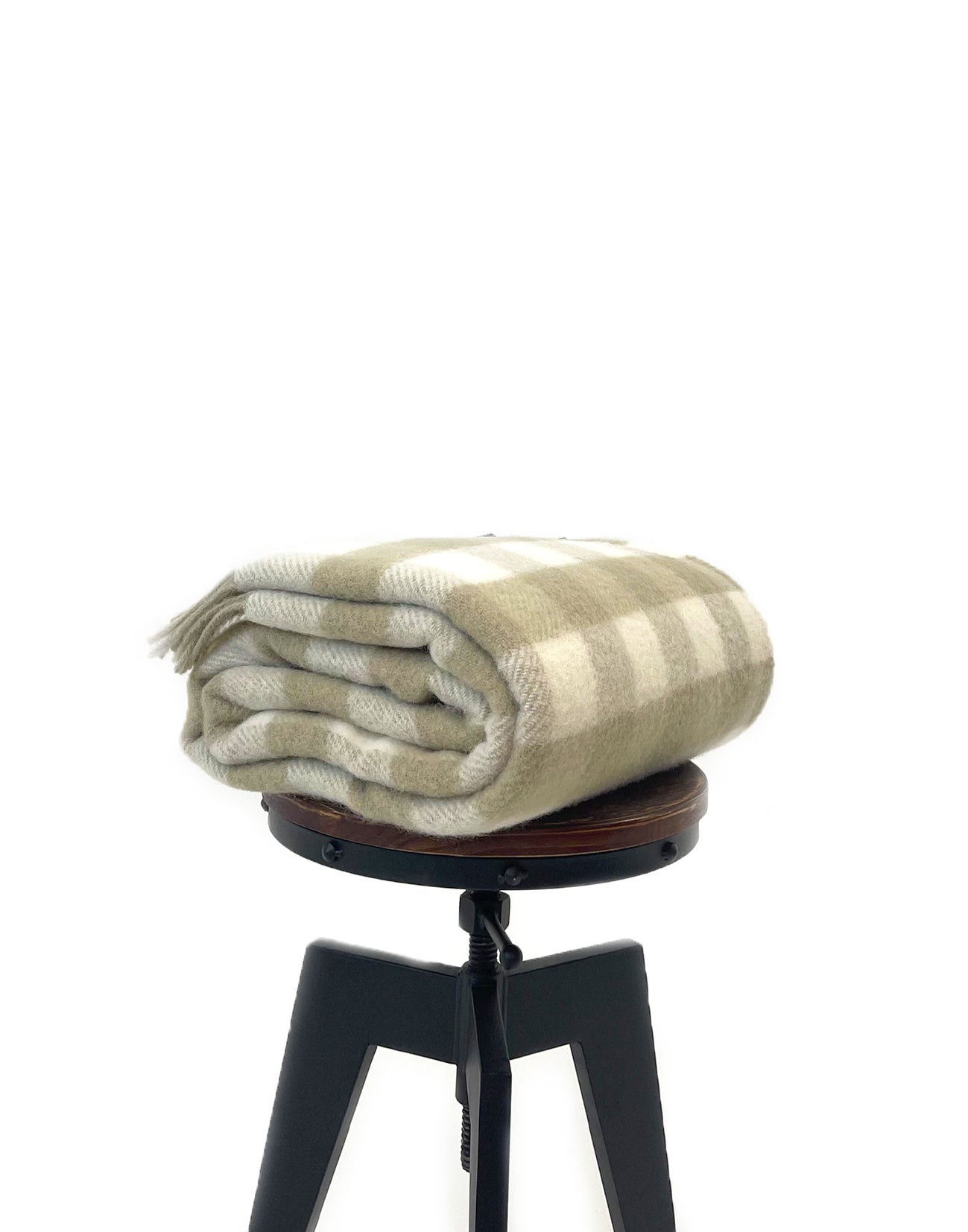 Buffalo Check Pure New Wool Throw - Oatmeal