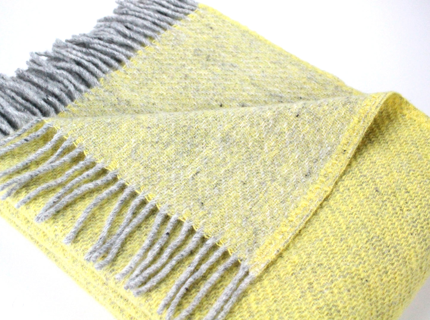 Extra Large Pure New Wool Throw - Lemon