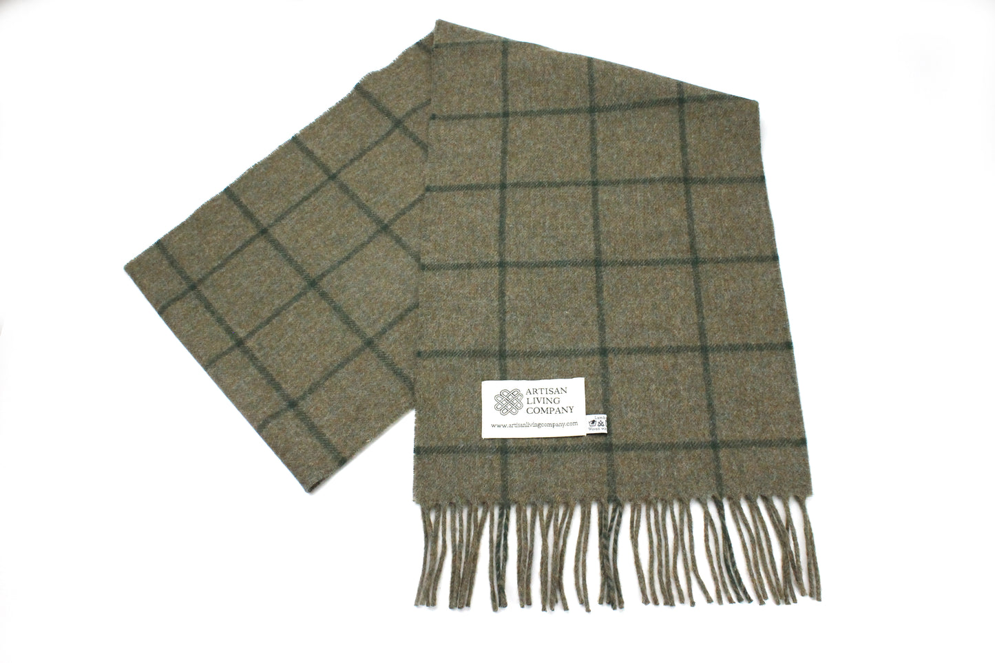 Lambswool Fringed Check Scarf