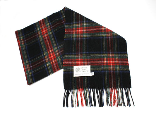 Lambswool Tartan Scarf - Black Stewart