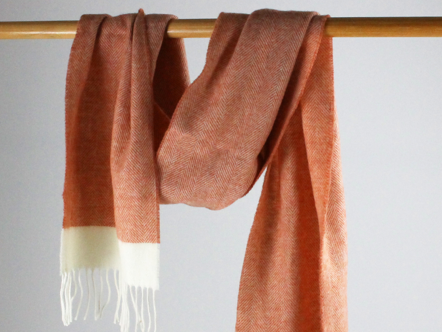 Lambswool Herringbone Scarf - Sand