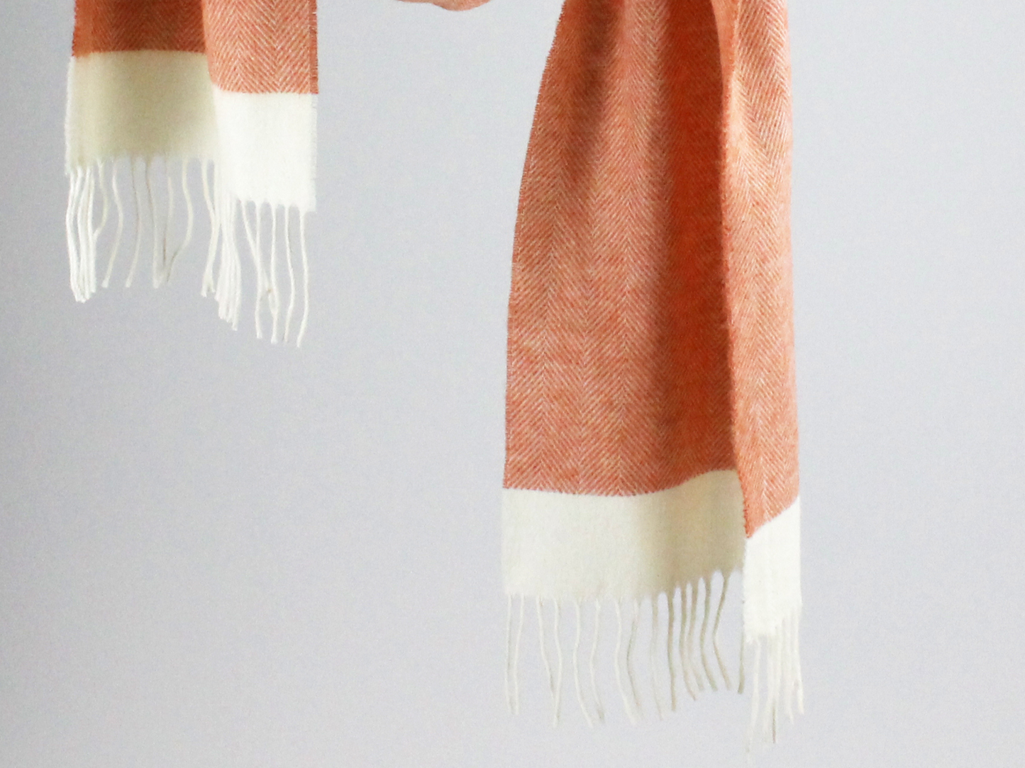 Lambswool Herringbone Scarf - Sand