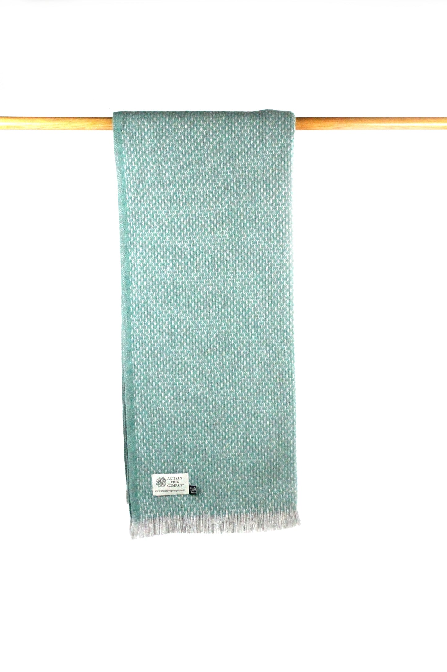 Chunky Weave Pure New Wool Throw - Sea Green