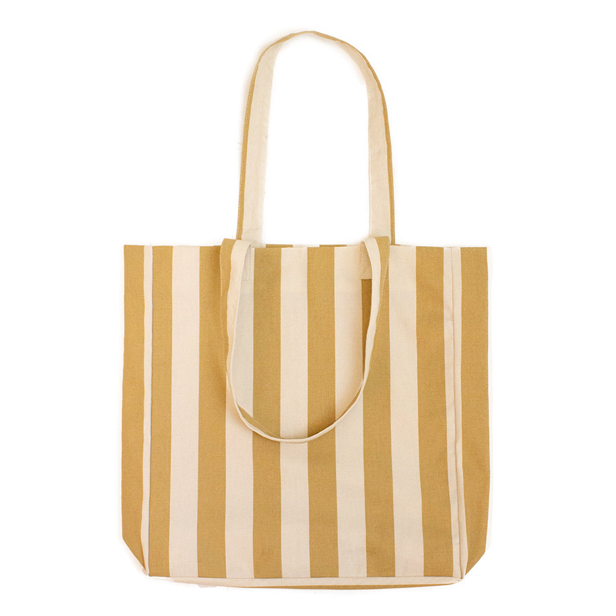 Striped Cotton Shopper Bag - Gold