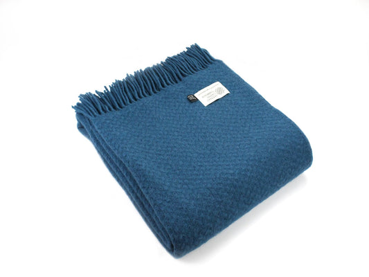 Wafer Pure New Wool Throw - Ink Blue