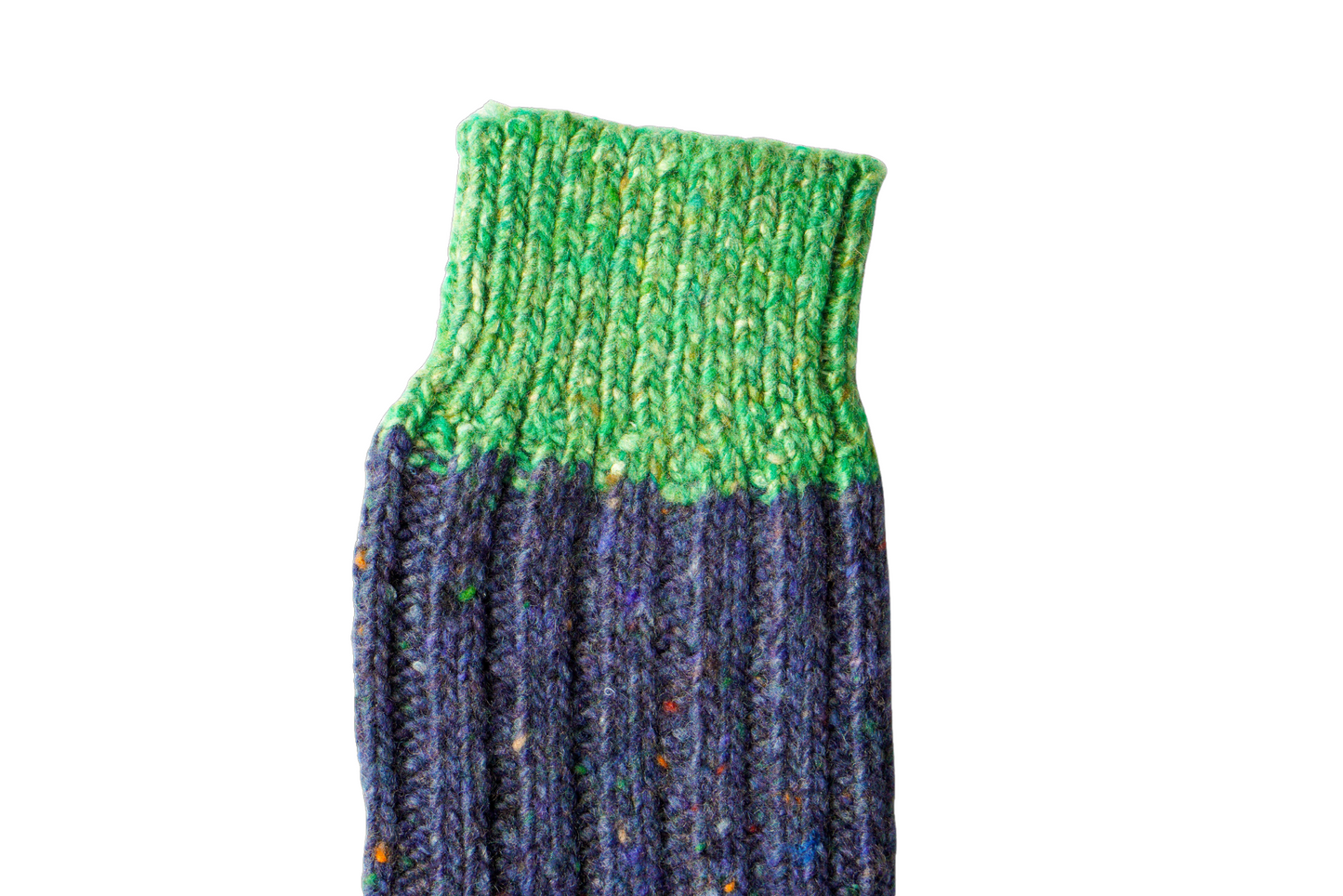 Cosy Pure New Wool Fleck Socks - Blue & Green