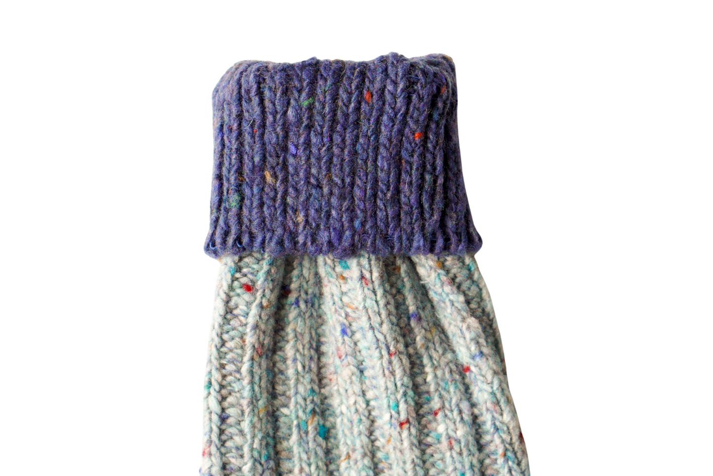 Cosy Pure New Wool Fleck Socks - Grey & Blue