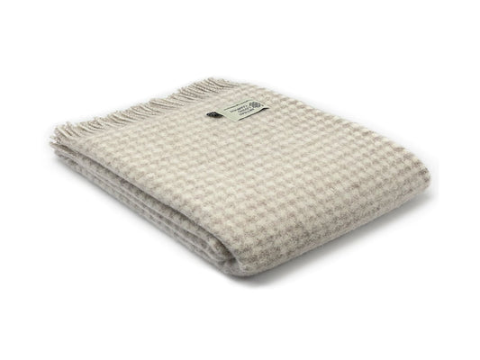 Houndstooth Natural Pure New Wool Throw