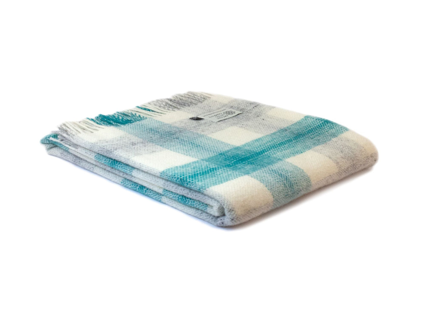 Meadow Check Grey & Cream Pure New Wool Throw