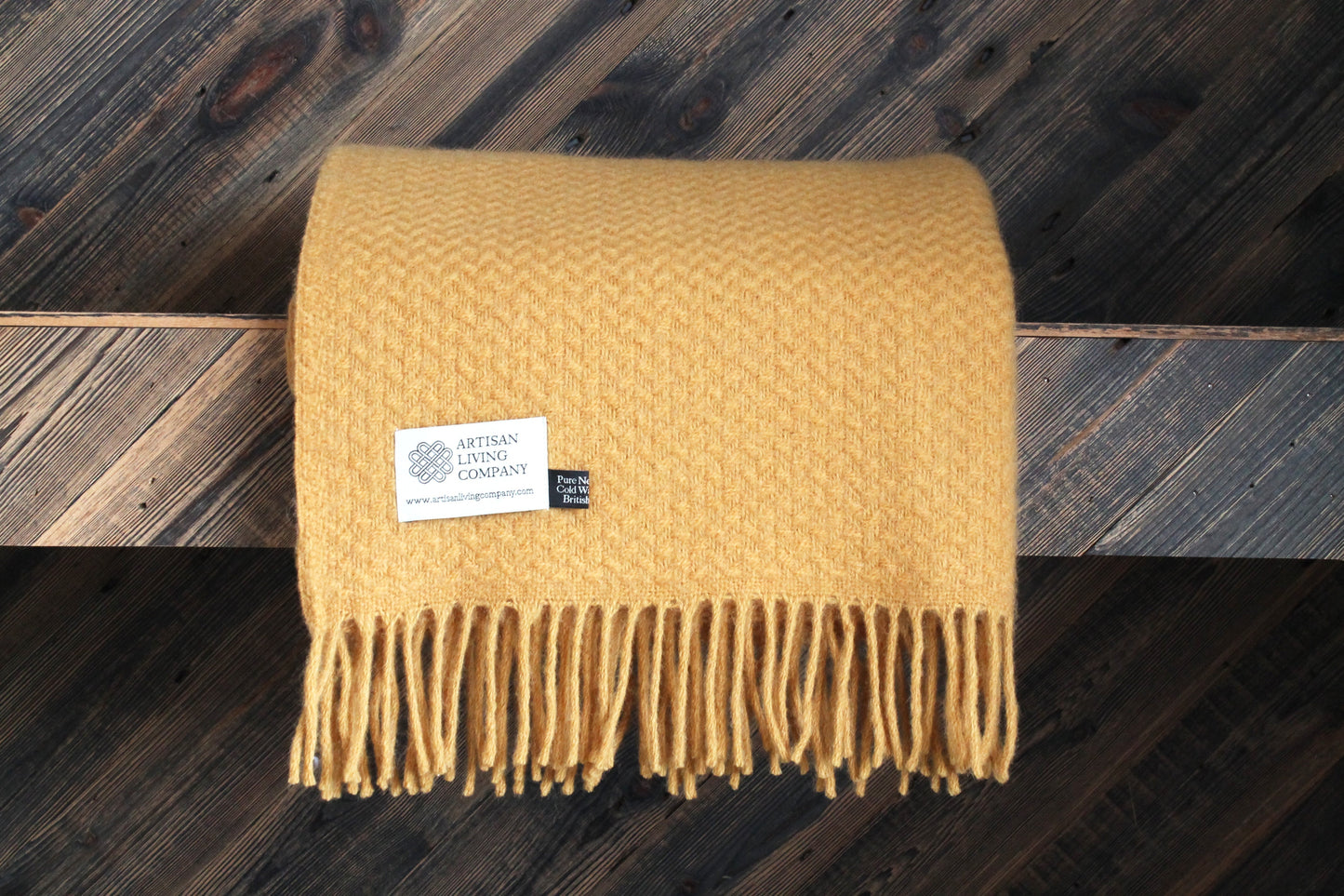 Wafer Mustard Pure New Wool Throw