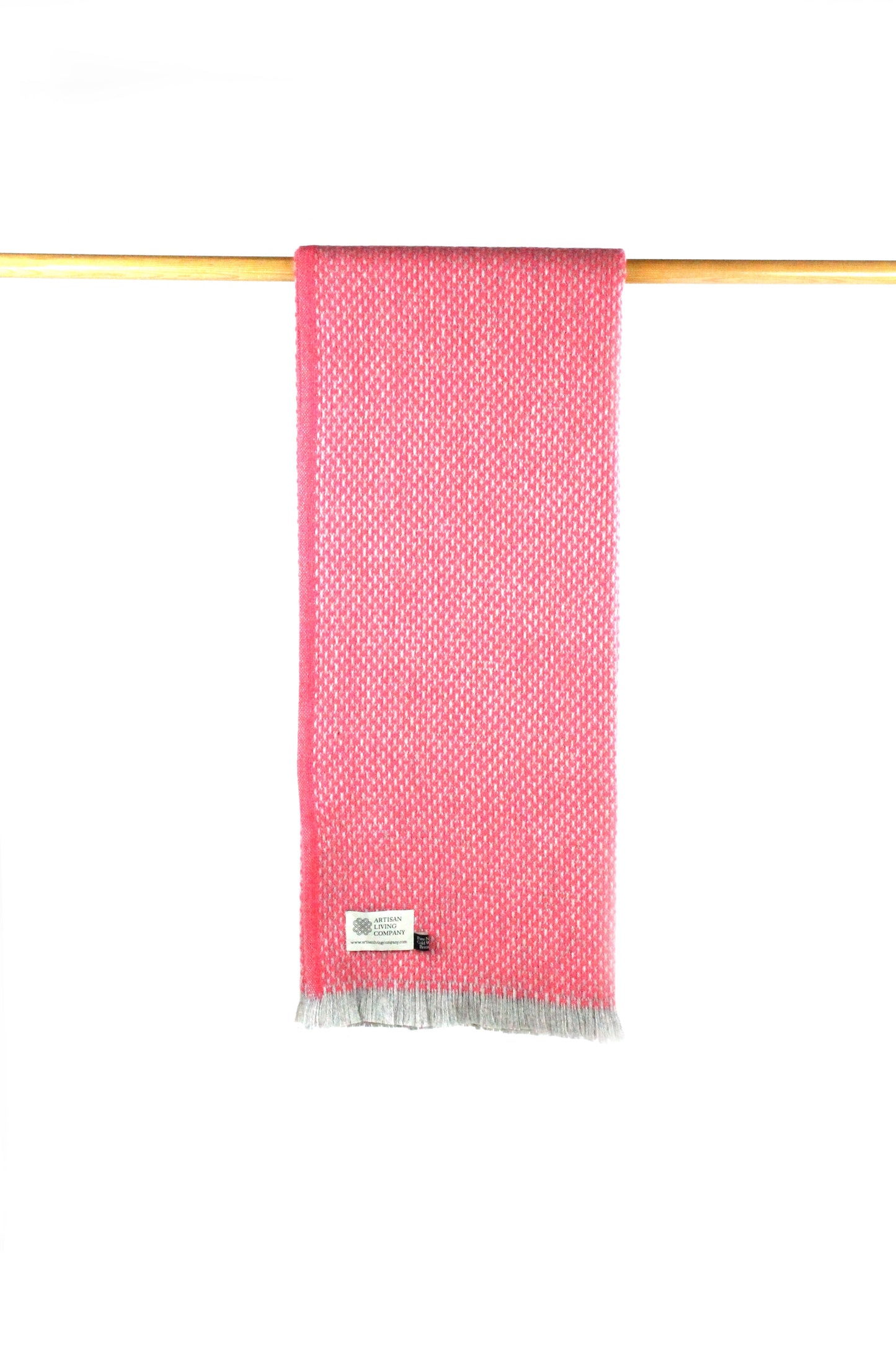 Chunky Weave Pink Pure New Wool Throw