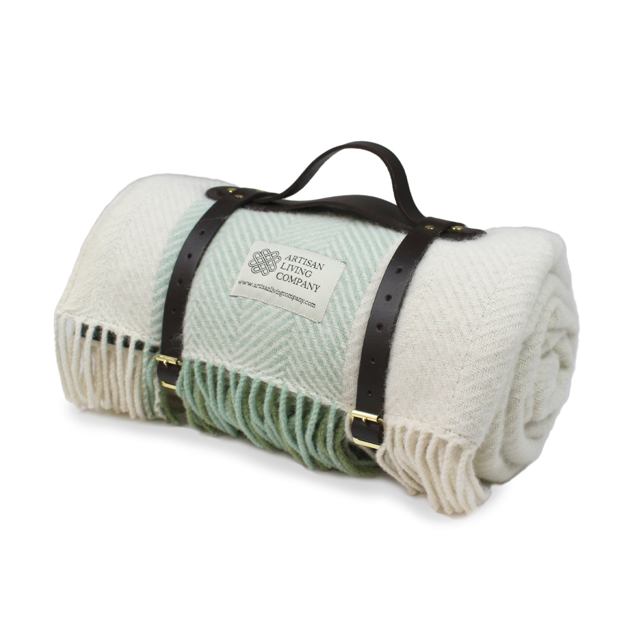 Wide Stripe Laurel Green & Fern Polo Picnic Blanket